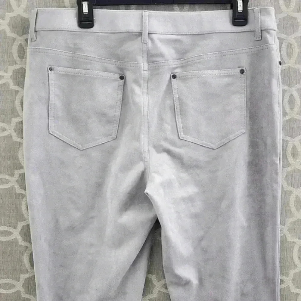 Chico's‎ Faux Suede leather Ankle Dress Pants Gray Women's 1/ 8 - Picture 3 of 9